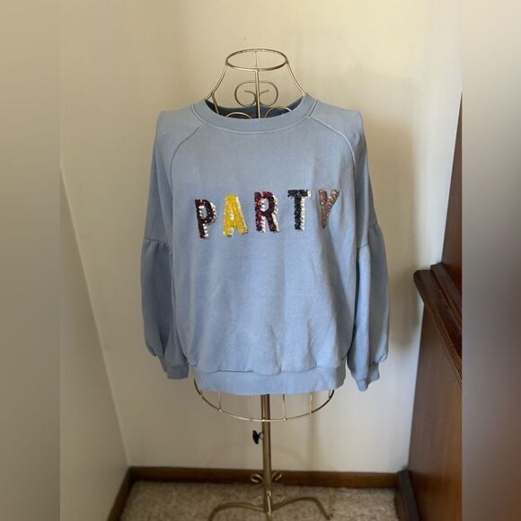 aerie Tops - Aerie blue sequin PARTY sweatshirt M